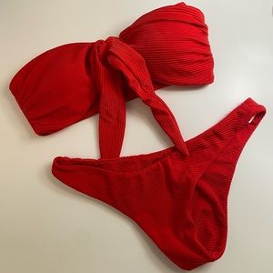 LAHANA STRAPLESS RED BIKINI